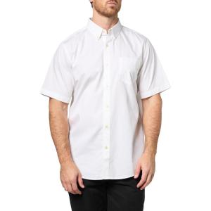 DOCKERS Mens Men’s Signature Shirt Short Sleeve Classic Fit with Stain Defender®(Lucent White)