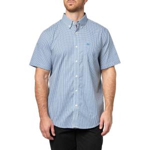 DOCKERS Mens Men’s Signature Shirt Short Sleeve Classic Fit with Stain Defender®(Mesilla Delft Plaid)