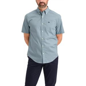 DOCKERS Mens Men’s Signature Shirt Short Sleeve Classic Fit with Stain Defender®(Serra Tourmaline Print)