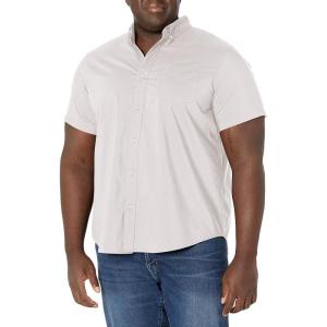 DOCKERS Mens Regular Fit Short Sleeve Casual Shirt (Standard and Big & Tall)(Foil Grey)