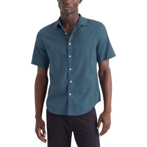DOCKERS Mens Regular Fit Short Sleeve Casual Shirt (Standard and Big & Tall)(Indian Teal)