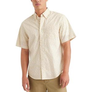 DOCKERS Mens Regular Fit Short Sleeve Casual Shirt (Standard and Big & Tall)(Khaki Print)
