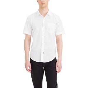 DOCKERS Mens Regular Fit Short Sleeve Casual Shirt (Standard and Big & Tall)(Lucent White)