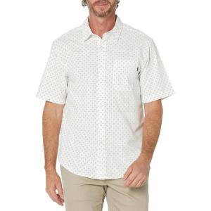 DOCKERS Mens Regular Fit Short Sleeve Casual Shirt (Standard and Big & Tall)(Luncent White Riviera)