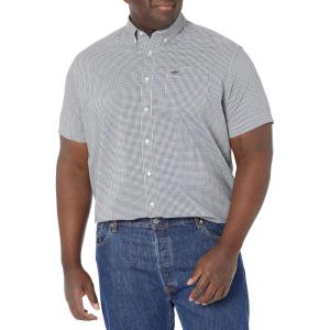 DOCKERS Mens Regular Fit Short Sleeve Casual Shirt (Standard and Big & Tall)(Medieval Blue Plaid)