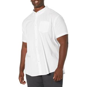 DOCKERS Mens Regular Fit Short Sleeve Casual Shirt (Standard and Big & Tall)(Paper White)