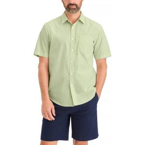 DOCKERS Mens Regular Fit Short Sleeve Casual Shirt (Standard and Big & Tall)(Poplin Seedling Pattern)