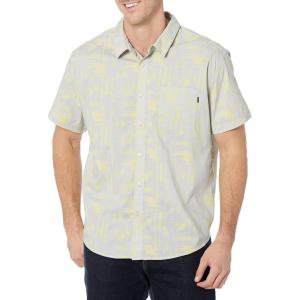 DOCKERS Mens Regular Fit Short Sleeve Casual Shirt (Standard and Big & Tall)(Saffron Orange Multi Plaid)