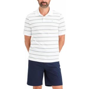 DOCKERS Men’s Regular Fit Short Sleeve Performance Pique Polo(Baldwin Lucent White Stripe)