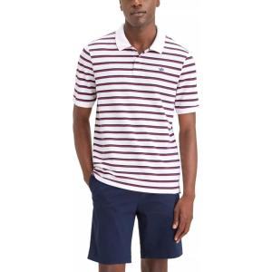 DOCKERS Men’s Regular Fit Short Sleeve Performance Pique Polo(Marlette Lucent White Rose Stripe)