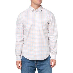 DOCKERS Men’s Ultimate Shirt Long Sleeve Regular Fit(Masdeval Lucent White Plaid)