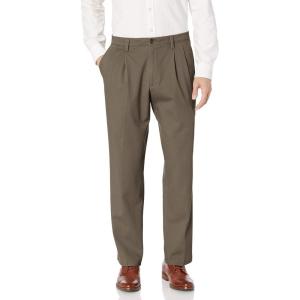 Dockers Men’s Classic Fit Easy Khaki Pants – Pleated (Standard and Big & Tall)(Dark Pebble)