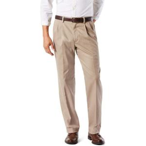 Dockers Men’s Classic Fit Easy Khaki Pants – Pleated (Standard and Big & Tall)(Timberwolf)