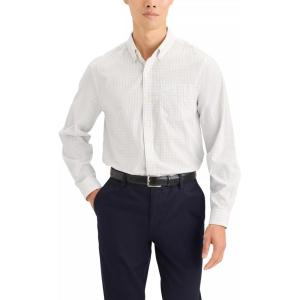 Dockers Men’s Classic Fit Long Sleeve Signature Iron Free Shirt with Stain Defender(Hatton Lucent White Peach Plaid)