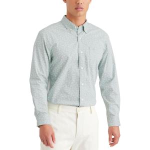 Dockers Men’s Classic Fit Long Sleeve Signature Iron Free Shirt with Stain Defender(Pipa Harbor Grey)