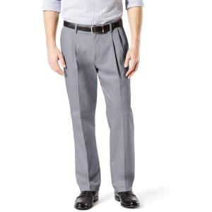 Dockers Men’s Classic Fit Signature Lux Cotton Stretch Pants-Pleated (Regular and Big & Tall)(Burma Grey)