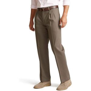 Dockers Men’s Classic Fit Signature Lux Cotton Stretch Pants-Pleated (Regular and Big & Tall)(Dark Pebble)