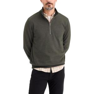 Dockers Men’s Regular Fit Long Sleeve 1/4 Zip Fleece Sweatshirt(Chimera)