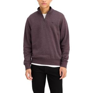 Dockers Men’s Regular Fit Long Sleeve 1/4 Zip Fleece Sweatshirt(Heather Winetasting)