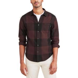 Dockers Men’s Regular Fit Long Sleeve Casual Shirt (Regular and Big & Tall)(Decadent Chocolate Brown)