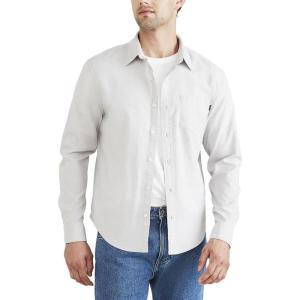 Dockers Men’s Regular Fit Long Sleeve Casual Shirt (Regular and Big & Tall)(Foil Grey)