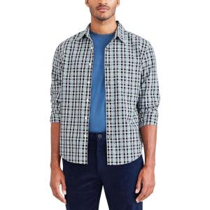 Dockers Men’s Regular Fit Long Sleeve Casual Shirt (Regular and Big & Tall)(Mountain Creek Blue Plaid)