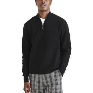 Dockers Men’s Regular Fit Long Sleeve Quarter Zip Sweater(Beautiful Black)