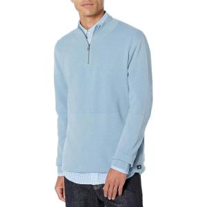 Dockers Men’s Regular Fit Long Sleeve Quarter Zip Sweater(Mountain Creek Blue)