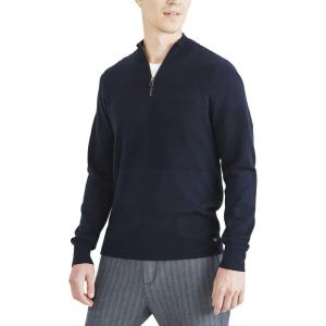 Dockers Men’s Regular Fit Long Sleeve Quarter Zip Sweater(Navy Blazer)