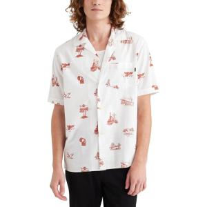 Dockers Men’s Short Sleeve Camp Collar Shirt (Regular and Big & Tall)(Lucent White – Station (Slub))