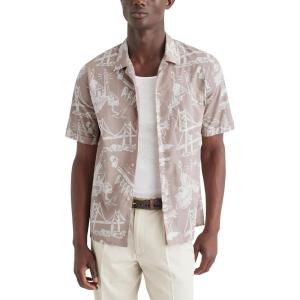 Dockers Men’s Short Sleeve Camp Collar Shirt (Regular and Big & Tall)(Pink – Fawn Print)