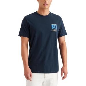 Dockers Mens Slim Fit Short Sleeve Graphic Tee Shirt(Bird and Whale Navy Blazer)