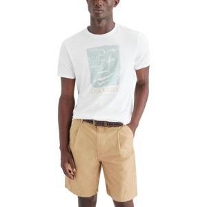 Dockers Mens Slim Fit Short Sleeve Graphic Tee Shirt(City By the Bay Lucent White)