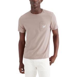 Dockers Mens Slim Fit Short Sleeve Graphic Tee Shirt(Fluke Pocket Fawn)