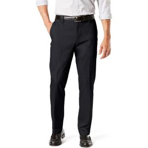 Dockers Mens Straight Fit Signature Lux Cotton Stretch Khaki Pant – Creased(Black)
