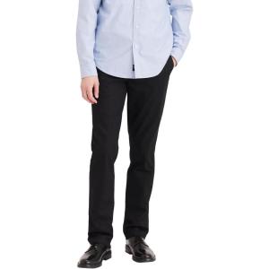 Dockers Mens Straight Fit Signature Lux Cotton Stretch Khaki Pant(Black)