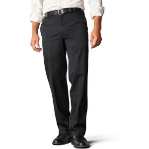 Dockers Mens Straight Fit Signature Lux Cotton Stretch Khaki Pant(Black (Cotton))
