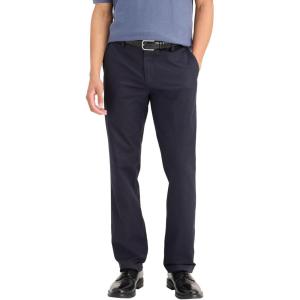 Dockers Mens Straight Fit Signature Lux Cotton Stretch Khaki Pant(Navy)