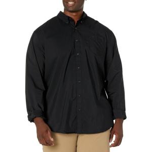 Dockers Men’s Supreme Flex Long Sleeve Button Up Shirt(Black)