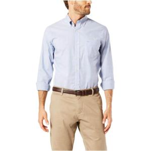 Dockers Men’s Supreme Flex Long Sleeve Button Up Shirt(Delft Blue)