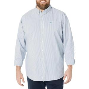 Dockers Men’s Supreme Flex Long Sleeve Button Up Shirt(Delft Blue Stripe)