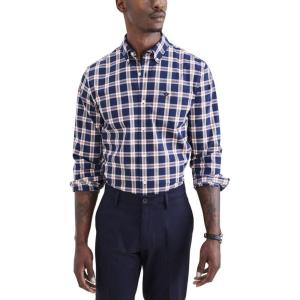 Dockers Men’s Supreme Flex Long Sleeve Button Up Shirt(Dusted Clay Orange)