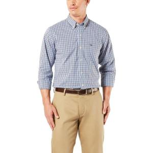 Dockers Men’s Supreme Flex Long Sleeve Button Up Shirt(Pembroke Plaid)