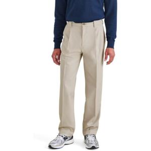Relaxed Fit Signature Iron Free Khaki with Stain Defender Pants – Pleated(Cloud)