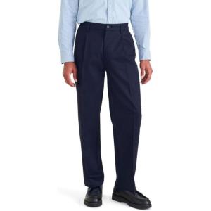 Relaxed Fit Signature Iron Free Khaki with Stain Defender Pants – Pleated(Navy Blazer)