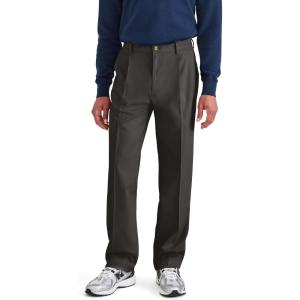 Relaxed Fit Signature Iron Free Khaki with Stain Defender Pants – Pleated(Steelhead)