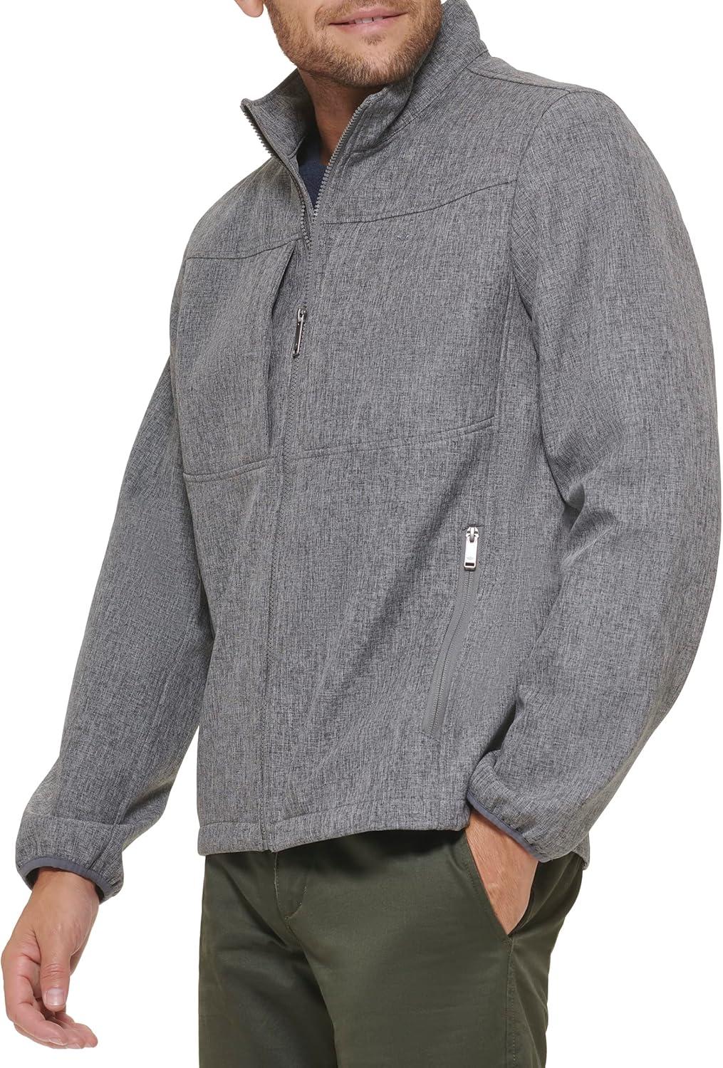 imageDOCKERS Mens Clean Zipup Softshell JacketHeather Grey