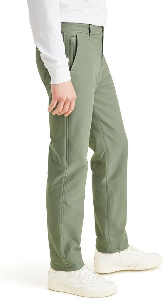 imageDOCKERS Mens Comfort Knit Chino Straight Fit Smart 360 Knit Pants Regular and Big ampamp TallMulled Basil Waterless