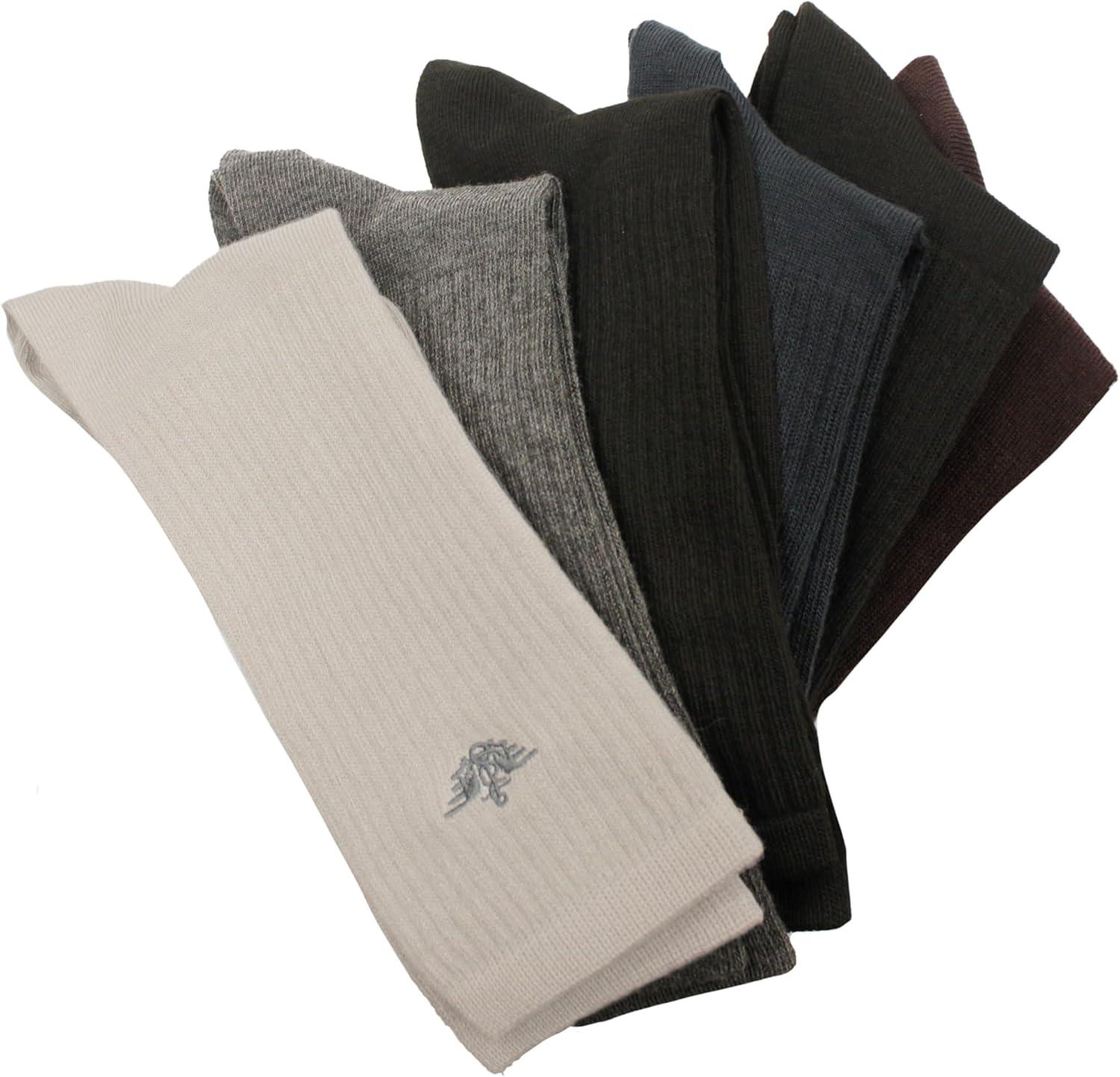 imageDOCKERS Mens Performance Socks 3Pairs and 6Pairs Athletic and Dress Crew Socks for MenTan Multi 81 6 Pairs