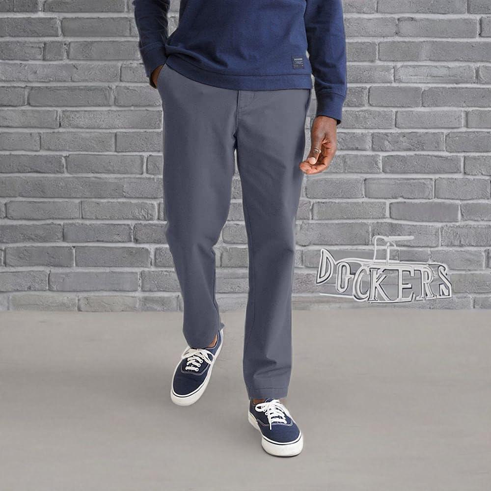 imageDOCKERS Mens Straight Fit Perfect Chino PantMaritime Blue Waterless